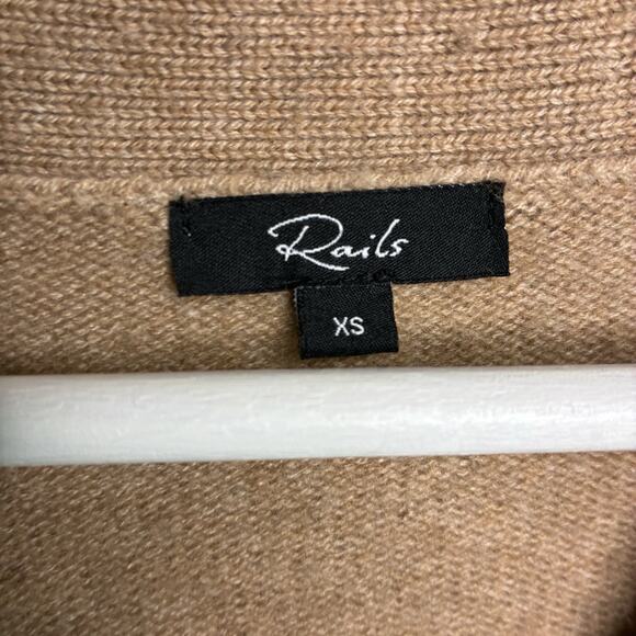 Rails Geneva Camel and Black Striped Wool Cashmere Cardigan XS - Picture 10 of 10